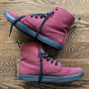 Maroon Canvas Dr Martens